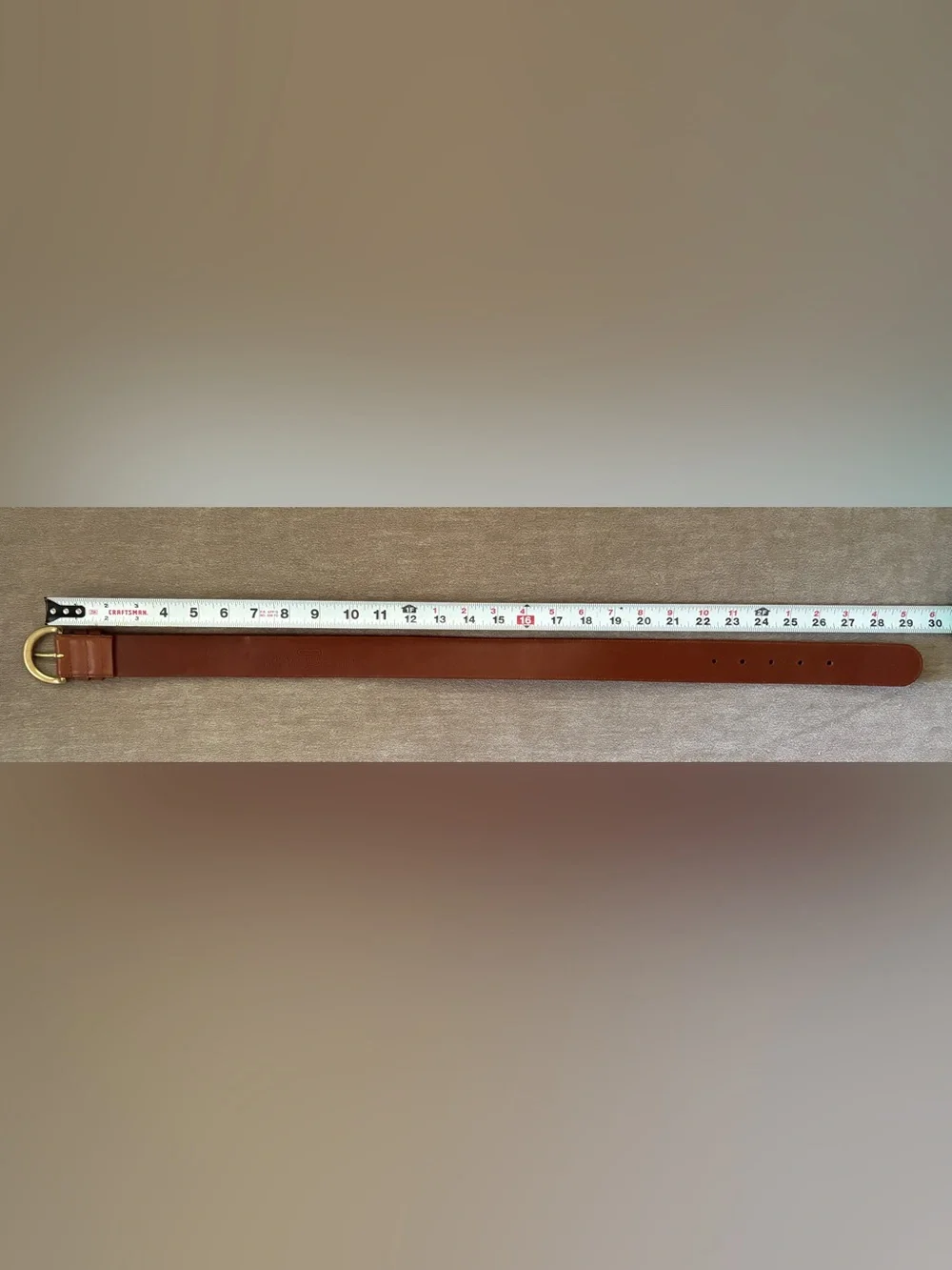 COACH Petite Classic Tan Leather Belt with Gold Buckle
